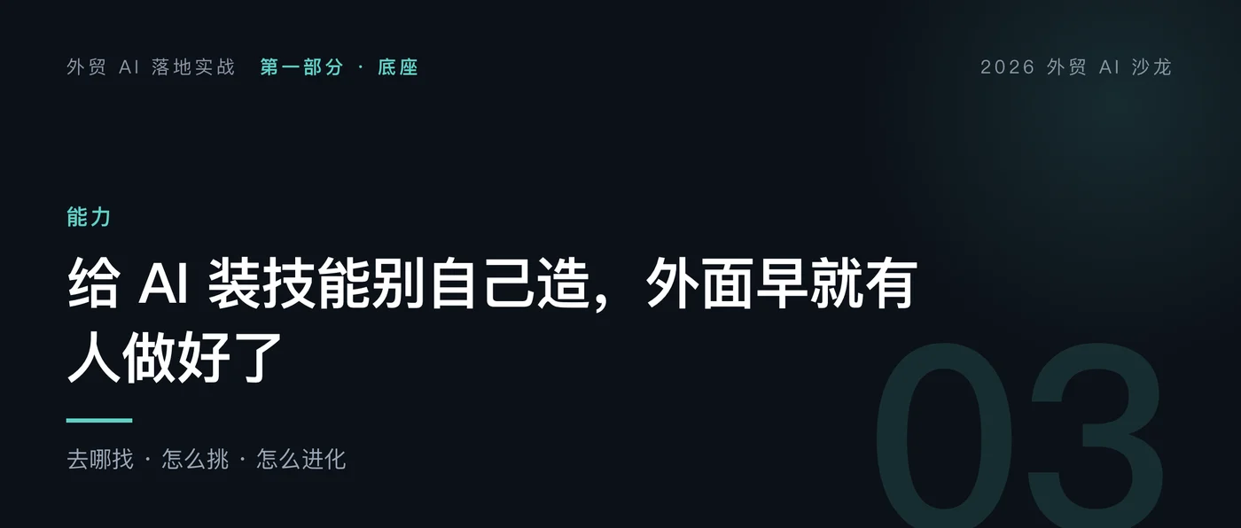给 AI 装技能别自己造，外面早就有人做好了｜外贸 AI 落地实战 第 3 篇
