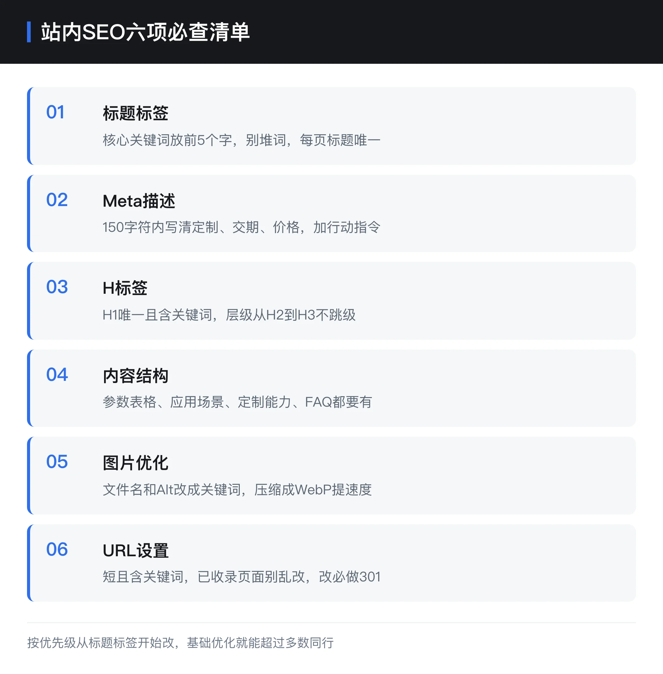 站内SEO六项必查清单